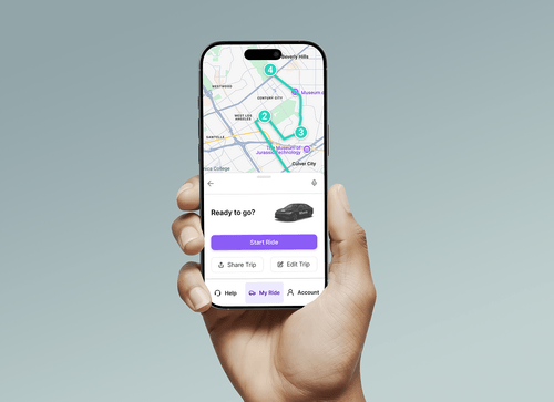 Wheelie app interface showing route planning and ready to go screen